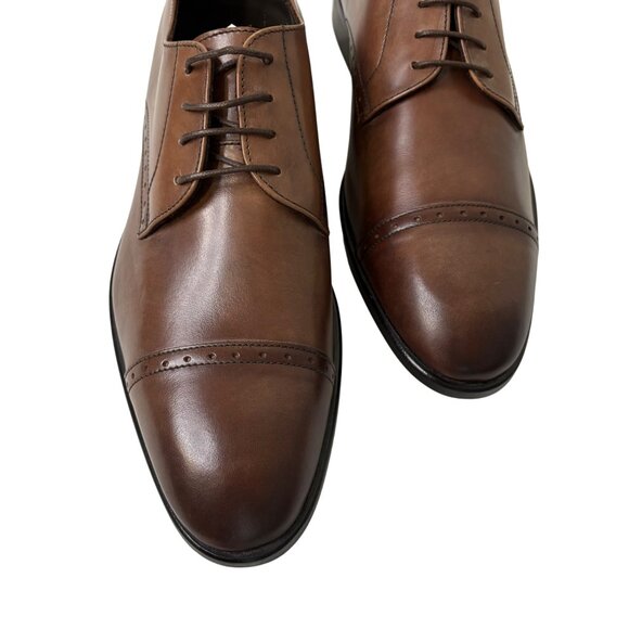 NWOT Bruno Magli Nevil BM600617 Brown Leather Cap Toe Oxfords Shoes Size 11.5 - Picture 9 of 12